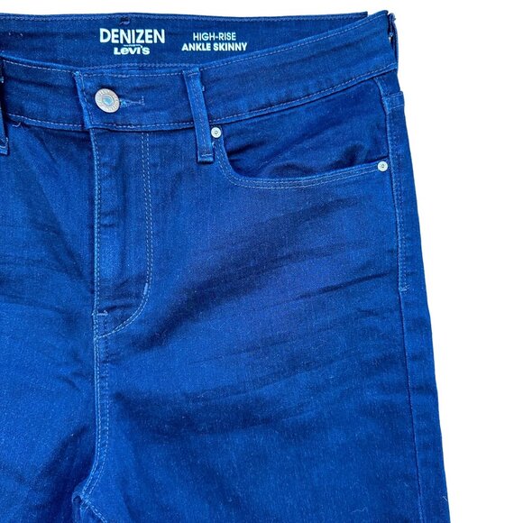 Levi's Denizen High Rise Zip Ankle Skinny Dark Blue Women's Jeans Size 12 - Picture 4 of 12